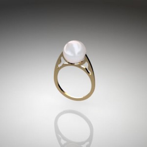 18k Gold Ring with Pearl
