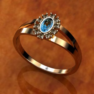 0750 18k Gold Ring with Natural Emerald Stone 